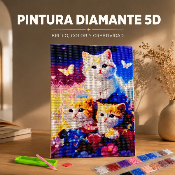 Kit de Pintura Diamante 5D Gatitos 40 x 30 cm DISENO2