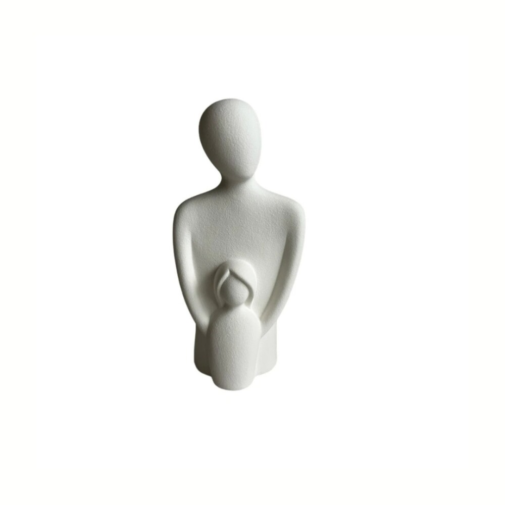 Adorno Decorativo de Cerámica Padre e Hija