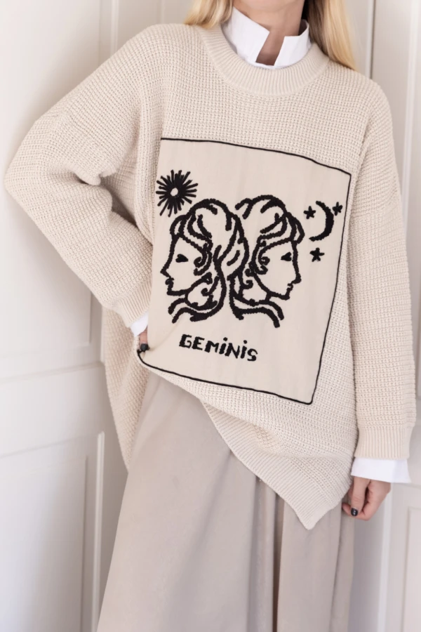 Sweater Géminis crudo talle unico