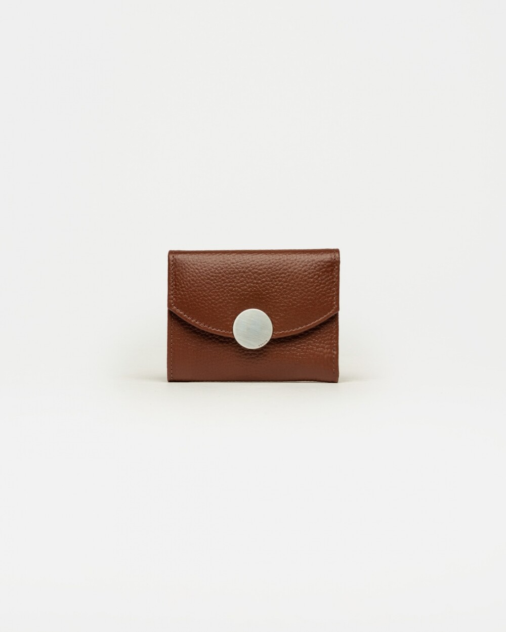 Billetera The Circle en cuero graneado Tabaco