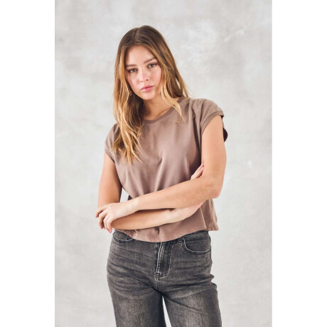 Remera Corta Lavada Vison