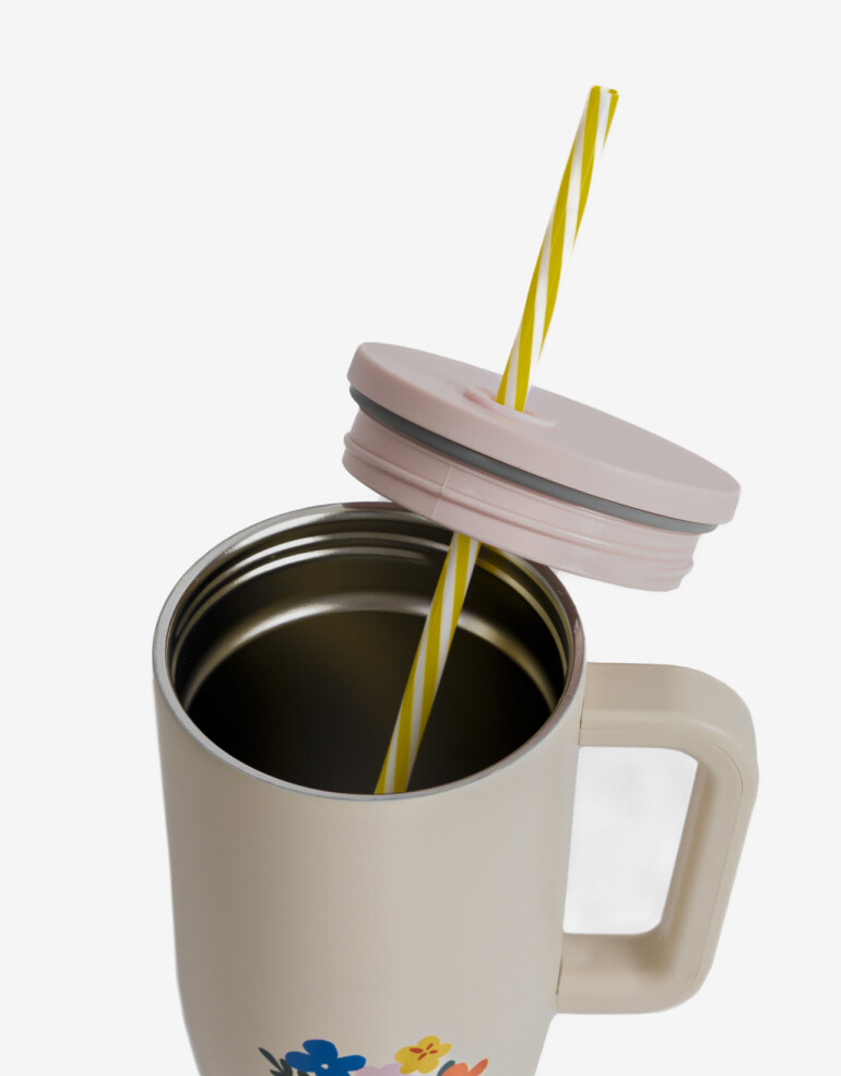 Artículos cocina Vasos Vaso Metálico Diseño Floral - Combinacion Multicolor