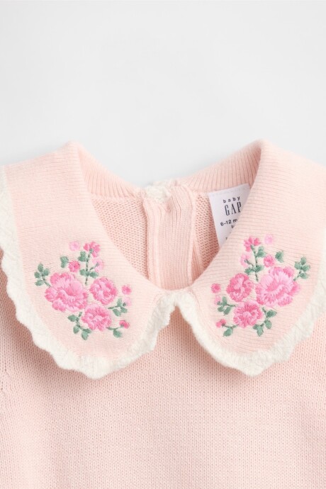 Body Con Cuellito Bordado Bebé Barely Pink