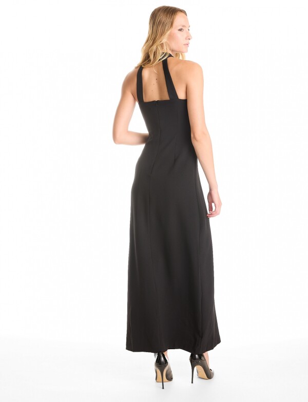 Vestido Cuello Cruzado NEGRO