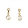 Caravanas colgantes Gotas de oro - Oro bajo -Zirconia - CA8067 conpiedra