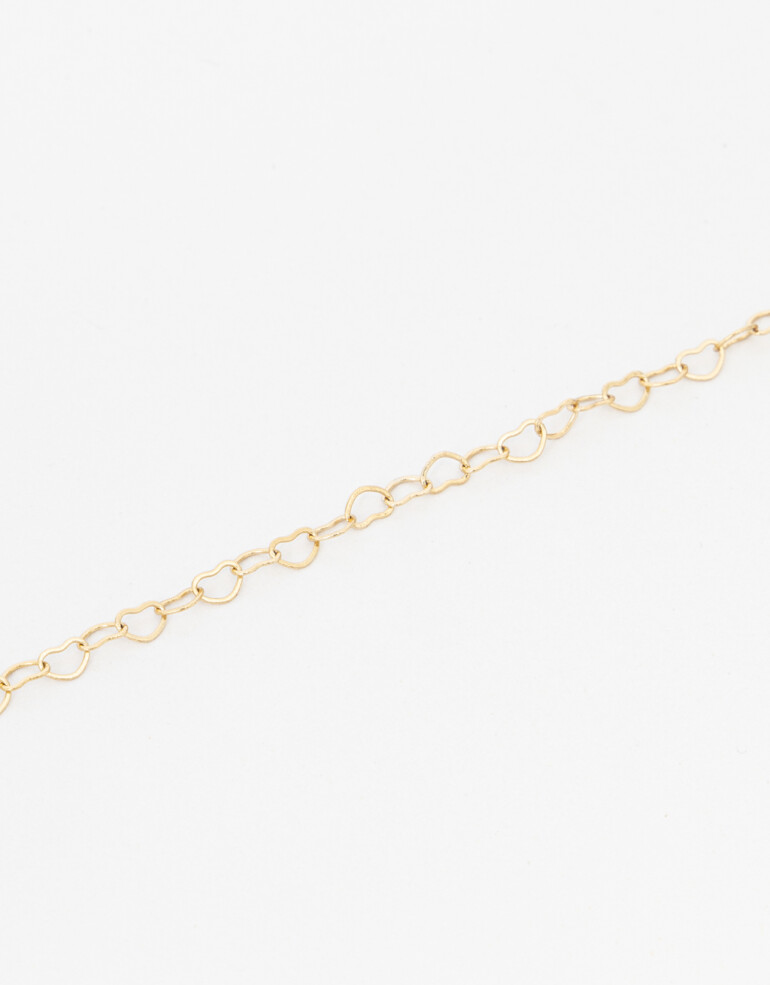 Pulseras Flexibles Metal Pulsera Metal Corazones - Dorado
