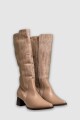 Bota caña alta Emilia Beige