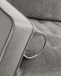 Sofá Debra 3 plazas terciopelo gris 220 cm