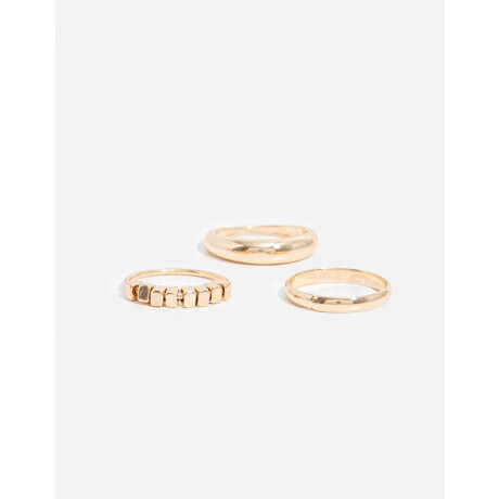 Set Anillos De Metal Dorado