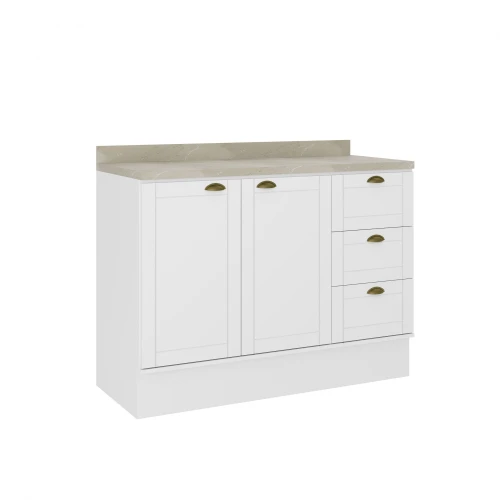 Bajo Mesada 3 Cajones + 2 Puertas (Con Tapa) - Linea Americana Blanco