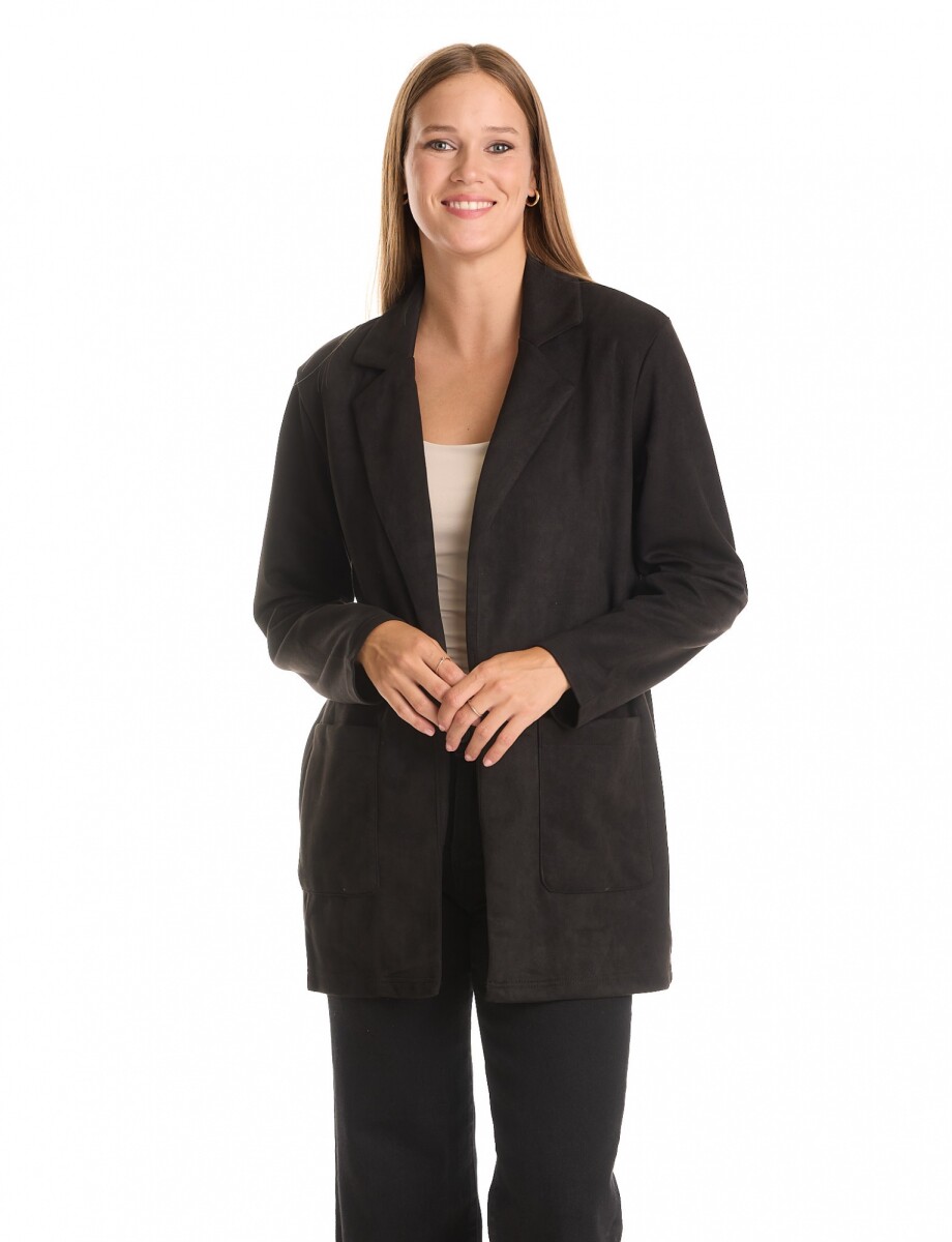 Blazer Faux Suede - Negro 
