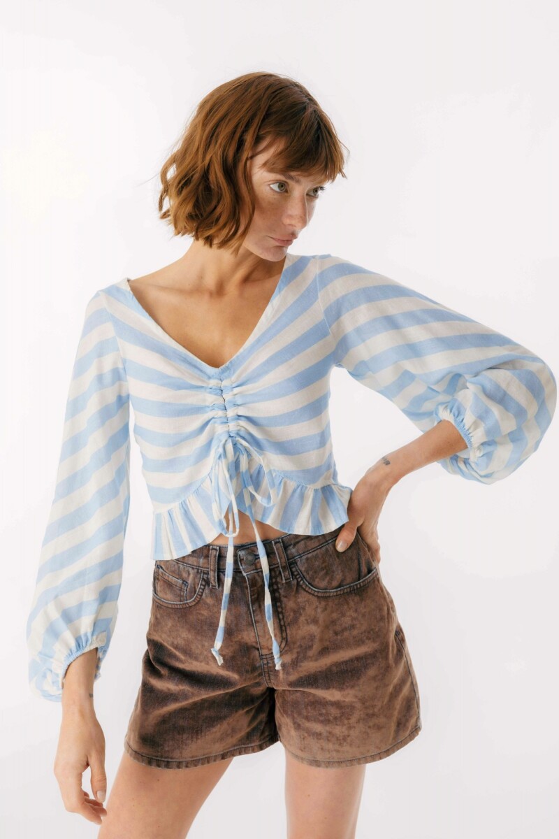 Top Zeia - Rayas Celeste 