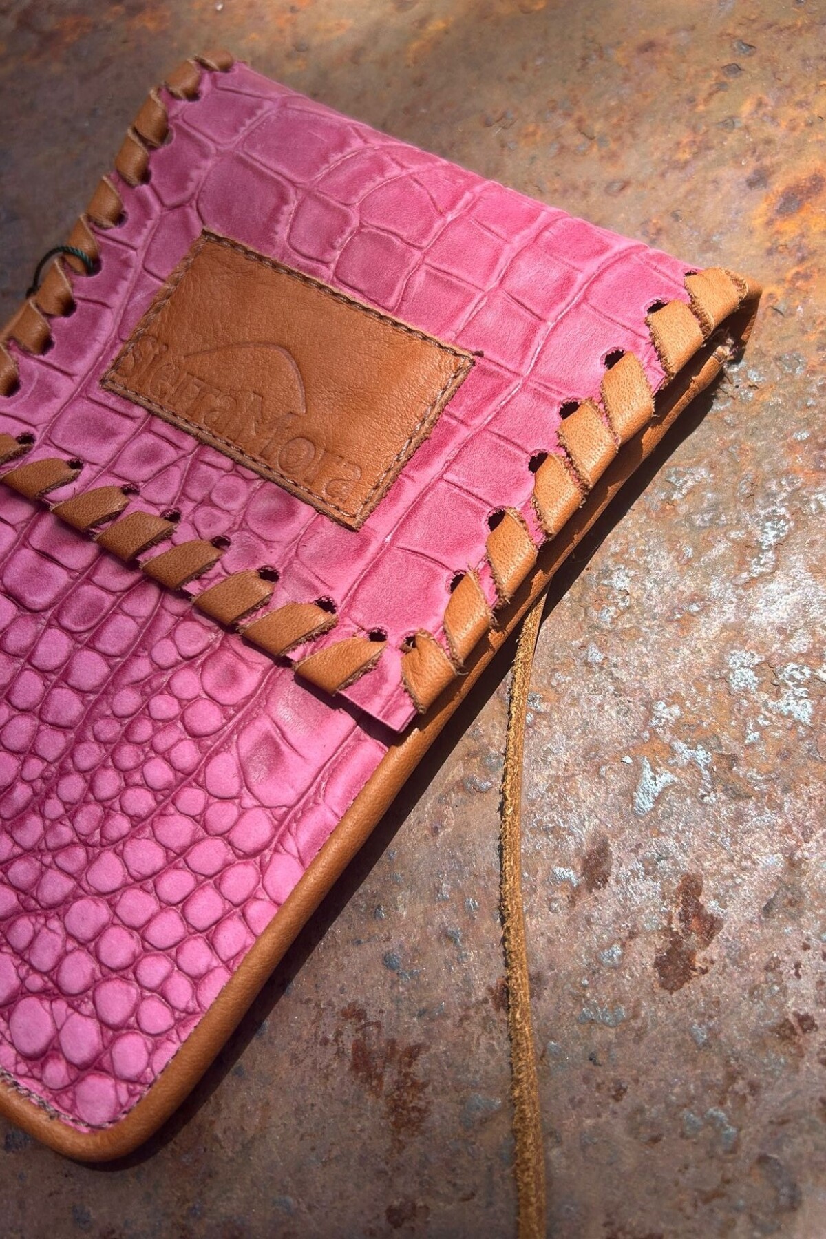 Cel Bag Crocco Rosa