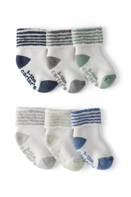 Pack seis pares de medias de algodón, con puños Sin color