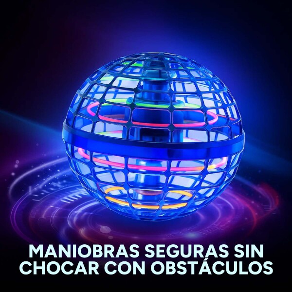 Bola Voladora Magica C/ Luces Spinner Drone Boomerang Color Azul
