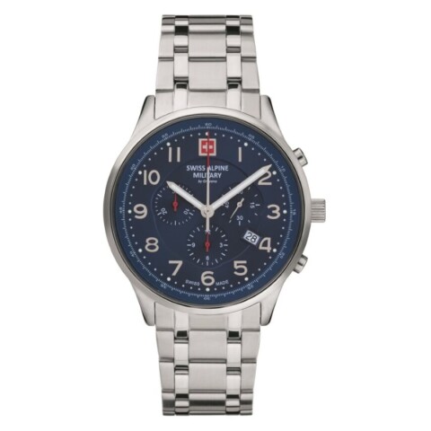 Reloj Swiss Alpine Military Skymaster 7084.9135 para hombre con correa de acero Azul