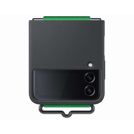 Silicone Cover con correa para Galaxy Z Flip4 Black