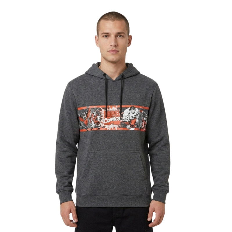 Canguro - Marvel - Marvel Buzo Canguro Hombre de Hombre - AVIAFW24500 Gris Oscuro