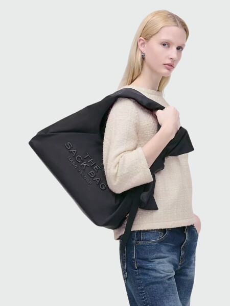 THE BOW NYLON SACK BAG Negro