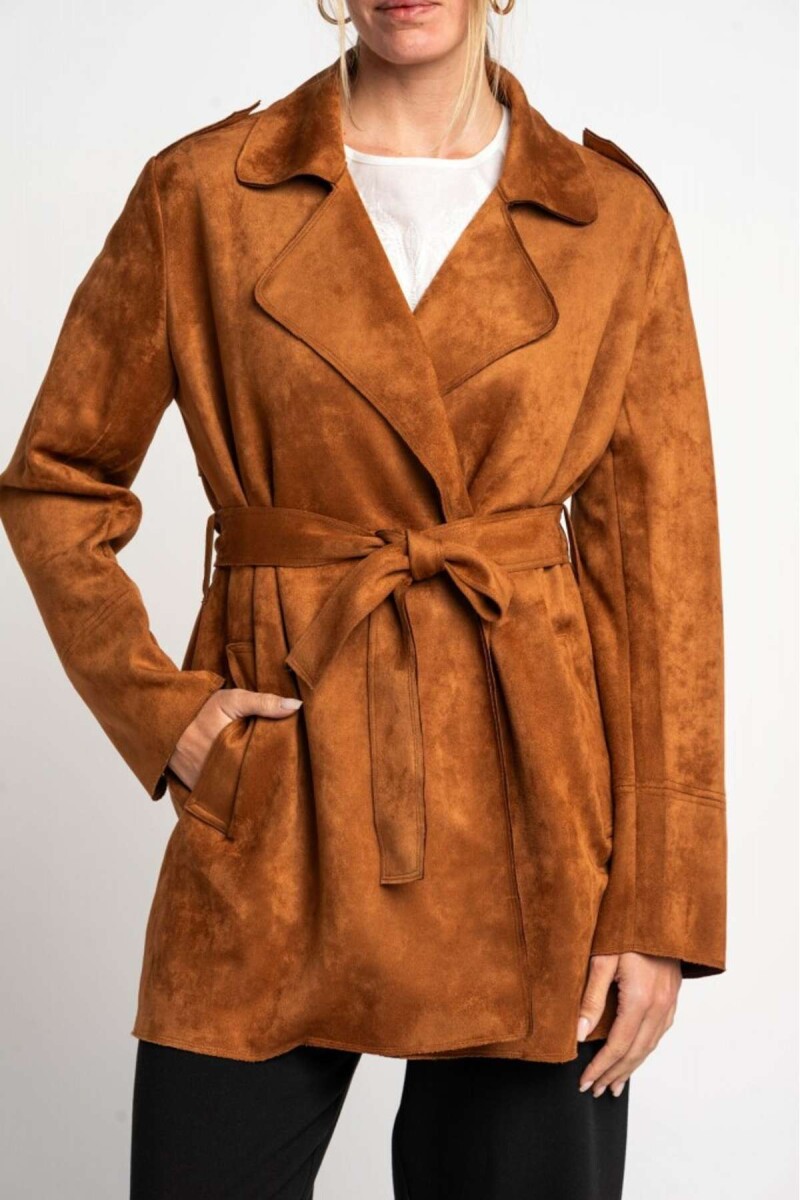 Trench Gamuza Vegana - Camel 