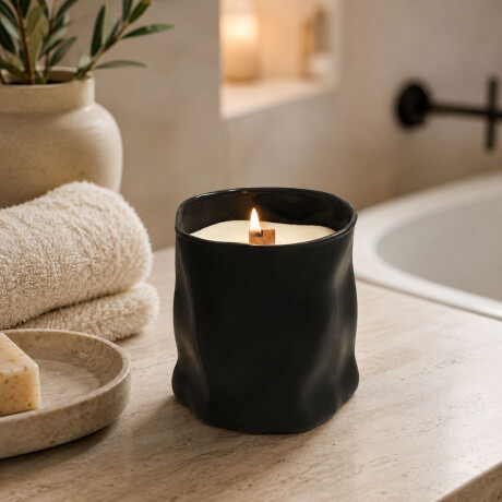 Vela Aromática Burning de Cera Natural Soja Aroma Té Blanco Negro