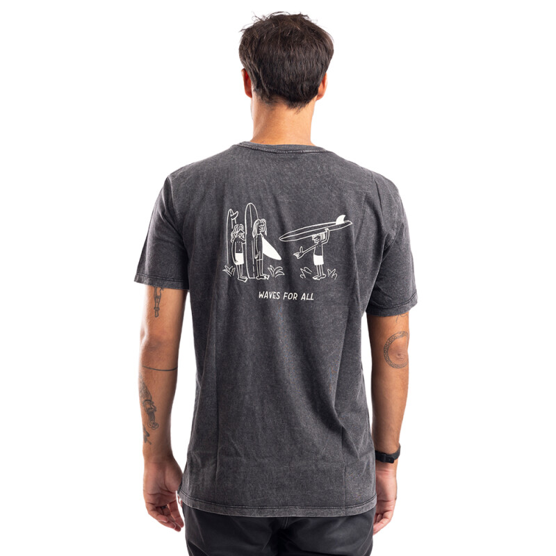 Remera La Isla Waves For All - Black mineral Remera La Isla Waves For All - Black mineral