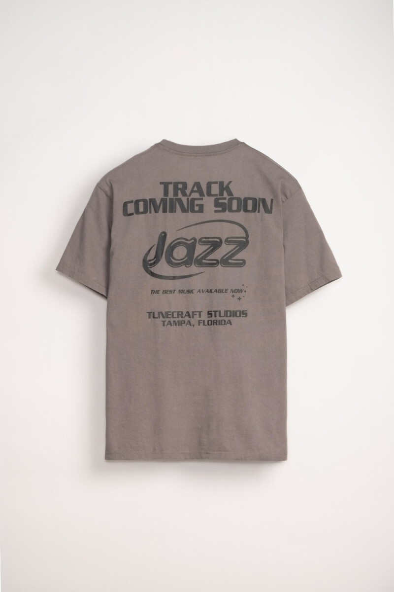 Remera manga corta estampa oversize Gris