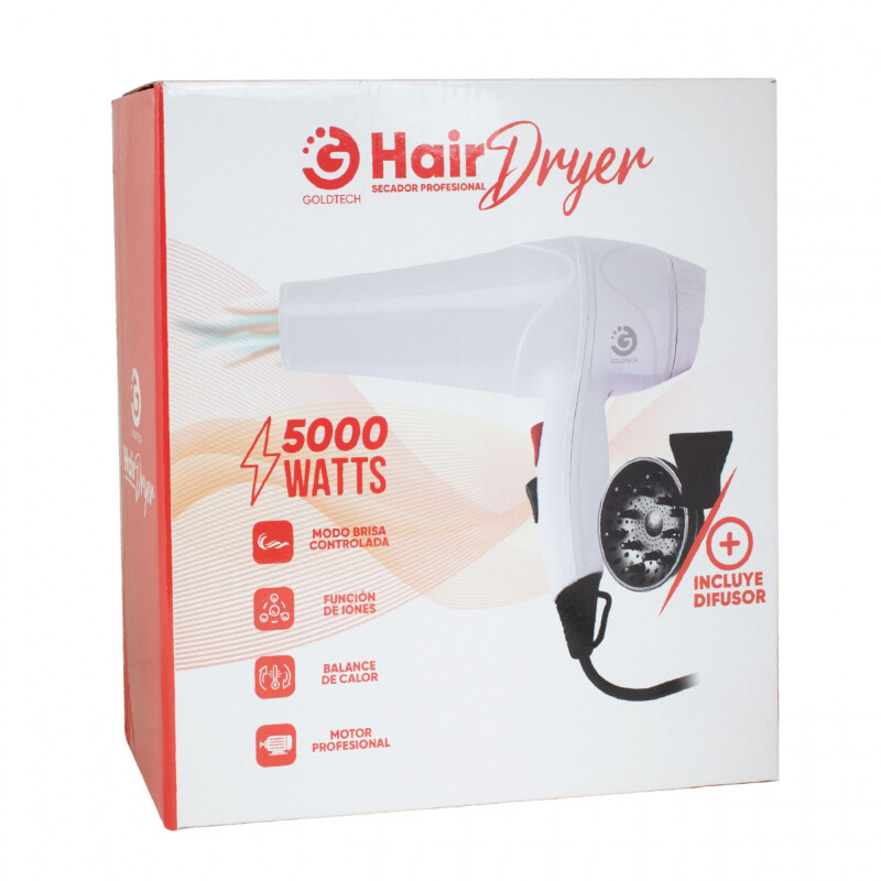 Secador Goldtech Hair Dryer 5000w Con Difusor Secador Goldtech Hair Dryer 5000w Con Difusor