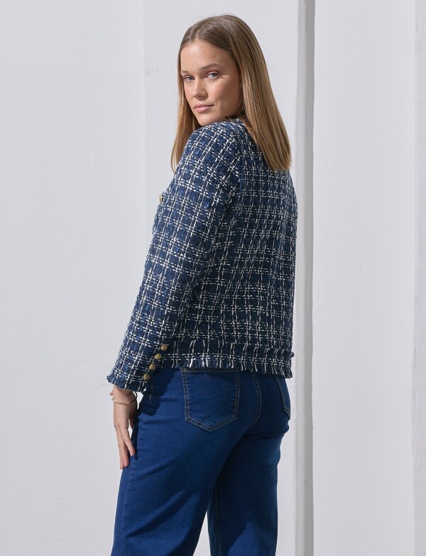 Chaqueta Boucle AZUL/BLANCO