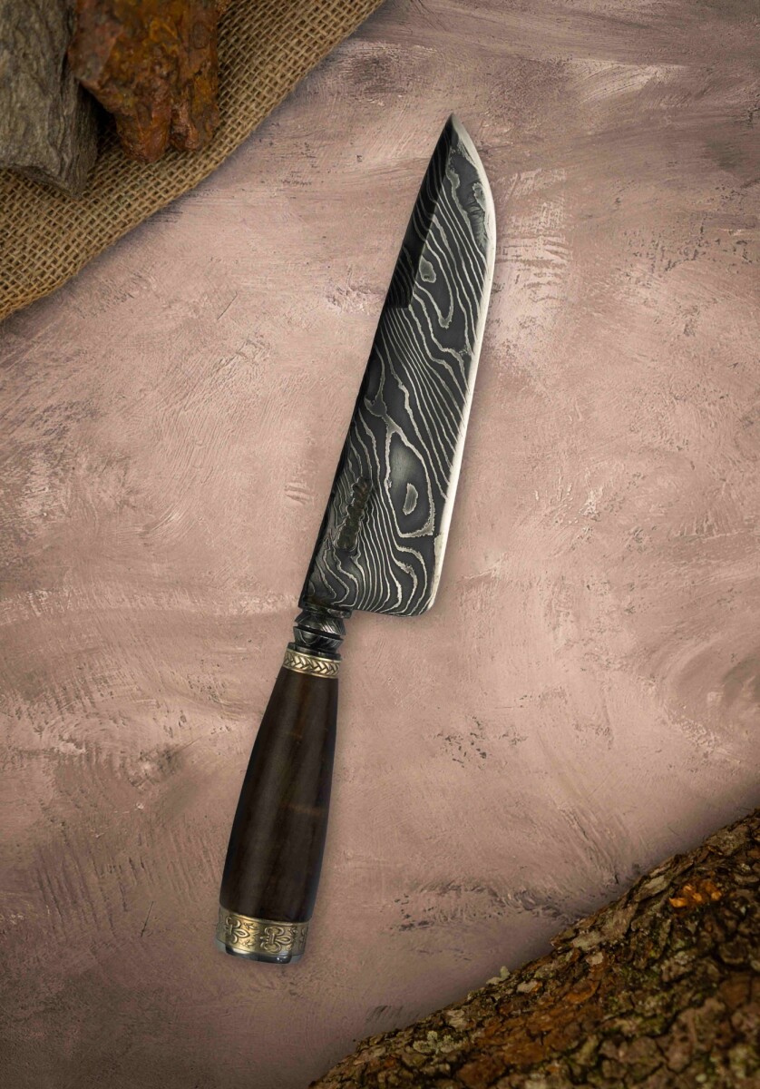 Cuchillo Torneado Simple - Acero de Damasco 