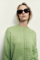 Sweater con detalle calado verde manzana