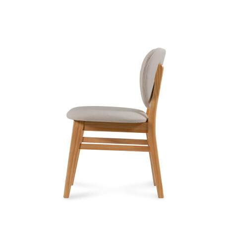 Silla Cleo - Cedro - Respaldo tapizado - Tela Rústica Natural 93