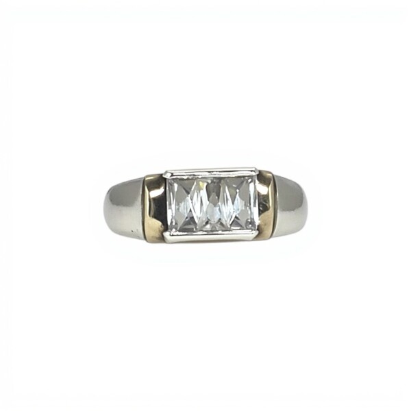 Anillo Varios-Plata y Oro-Piedra Zirconia-AN5133 conpiedra
