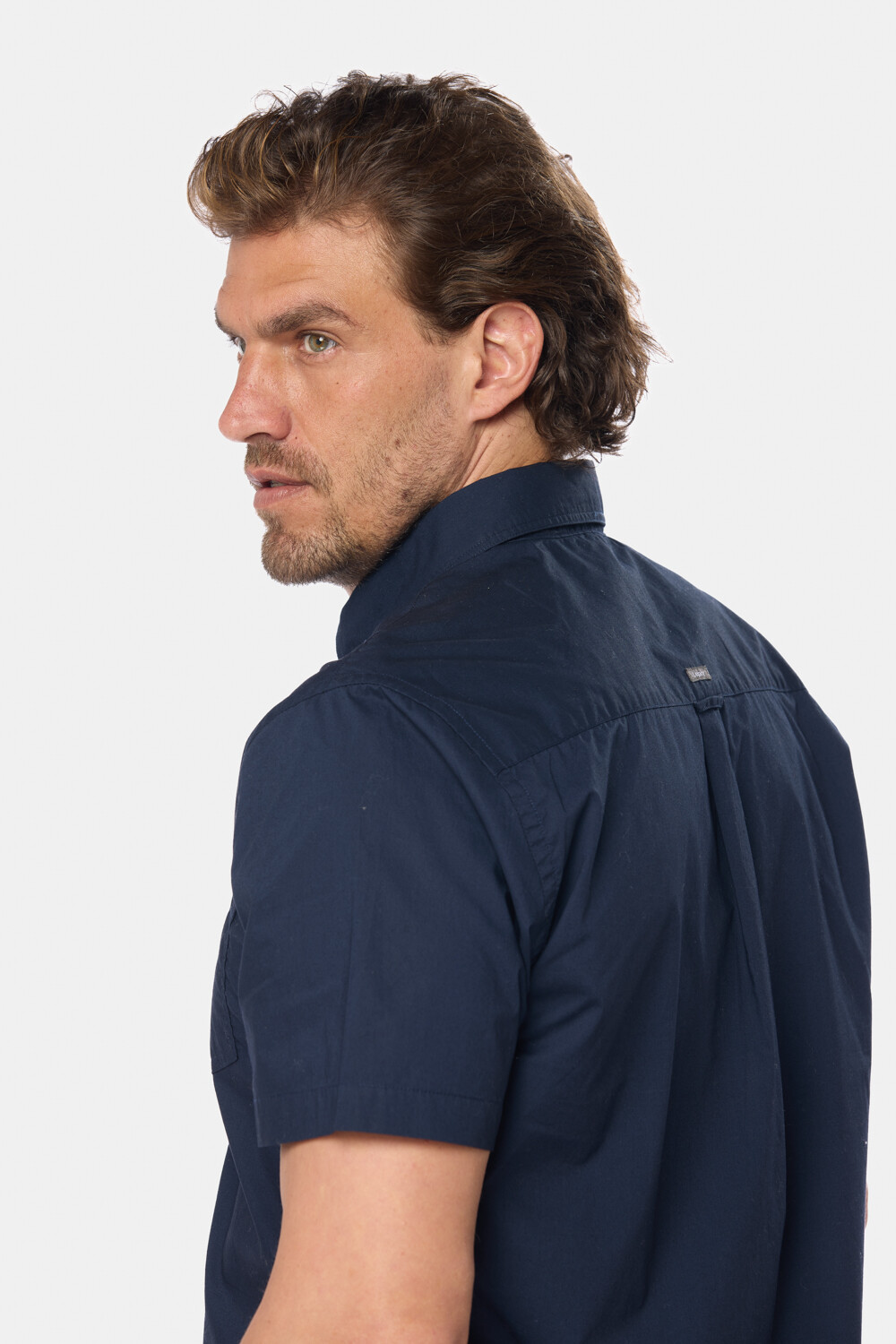 CAMISA LISA DE ALGODÓN Azul