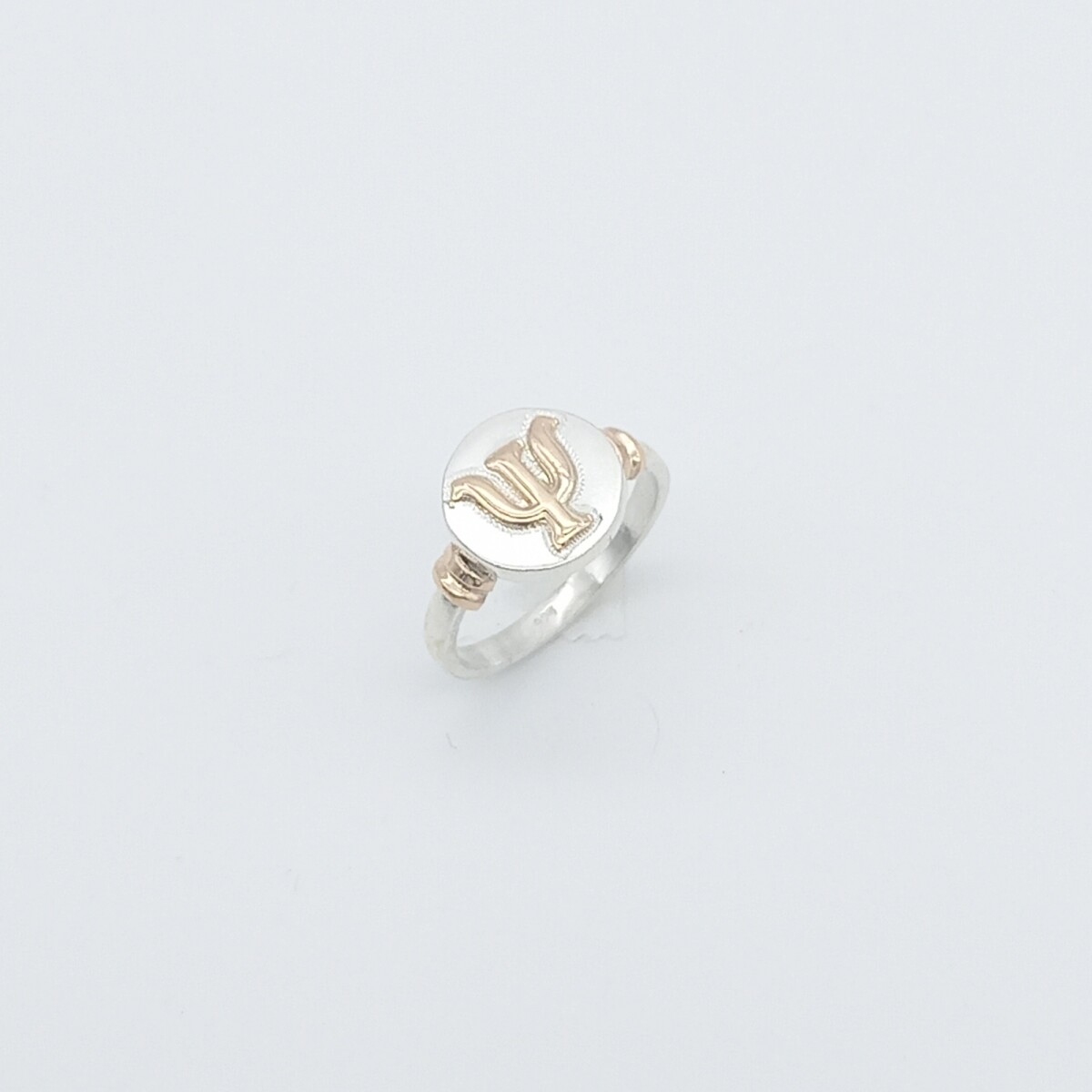 Anillo de plata 925 y oro 10 ktes, SICOLOGIA. 