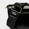 Mini Bag The Circle En Cuero Charol Arrugado Negro