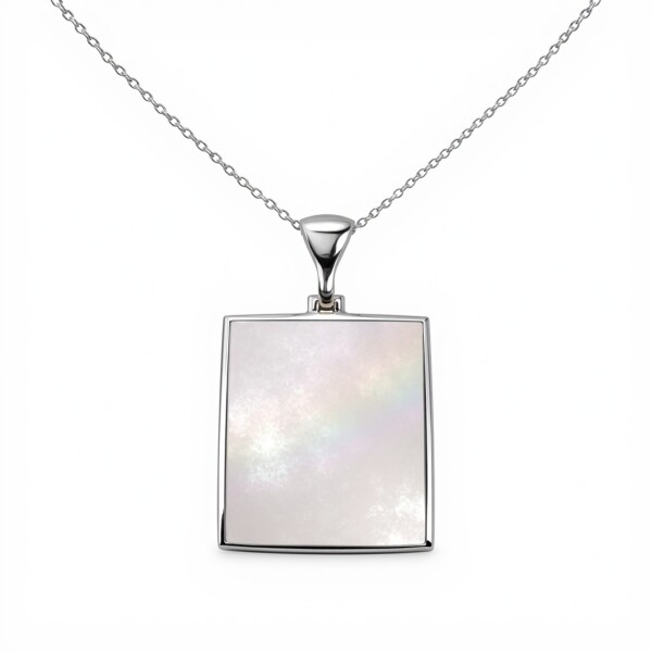 Dije rectángulo - Plata 925 - Nacar - CP3204 sinpiedra