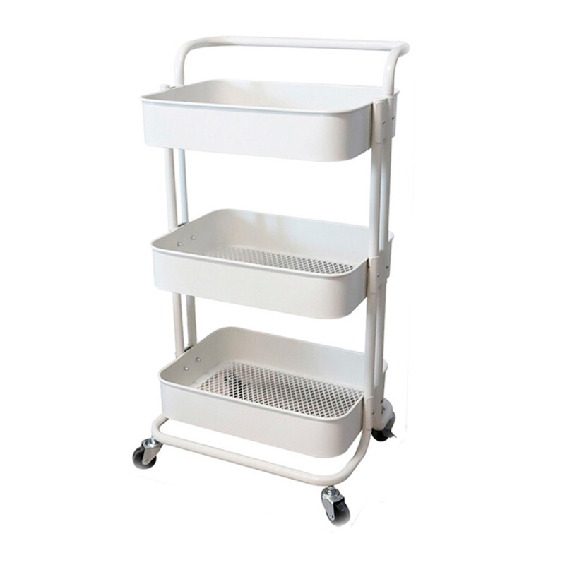 Carro organizador 3 estantes con ruedas BLANCO