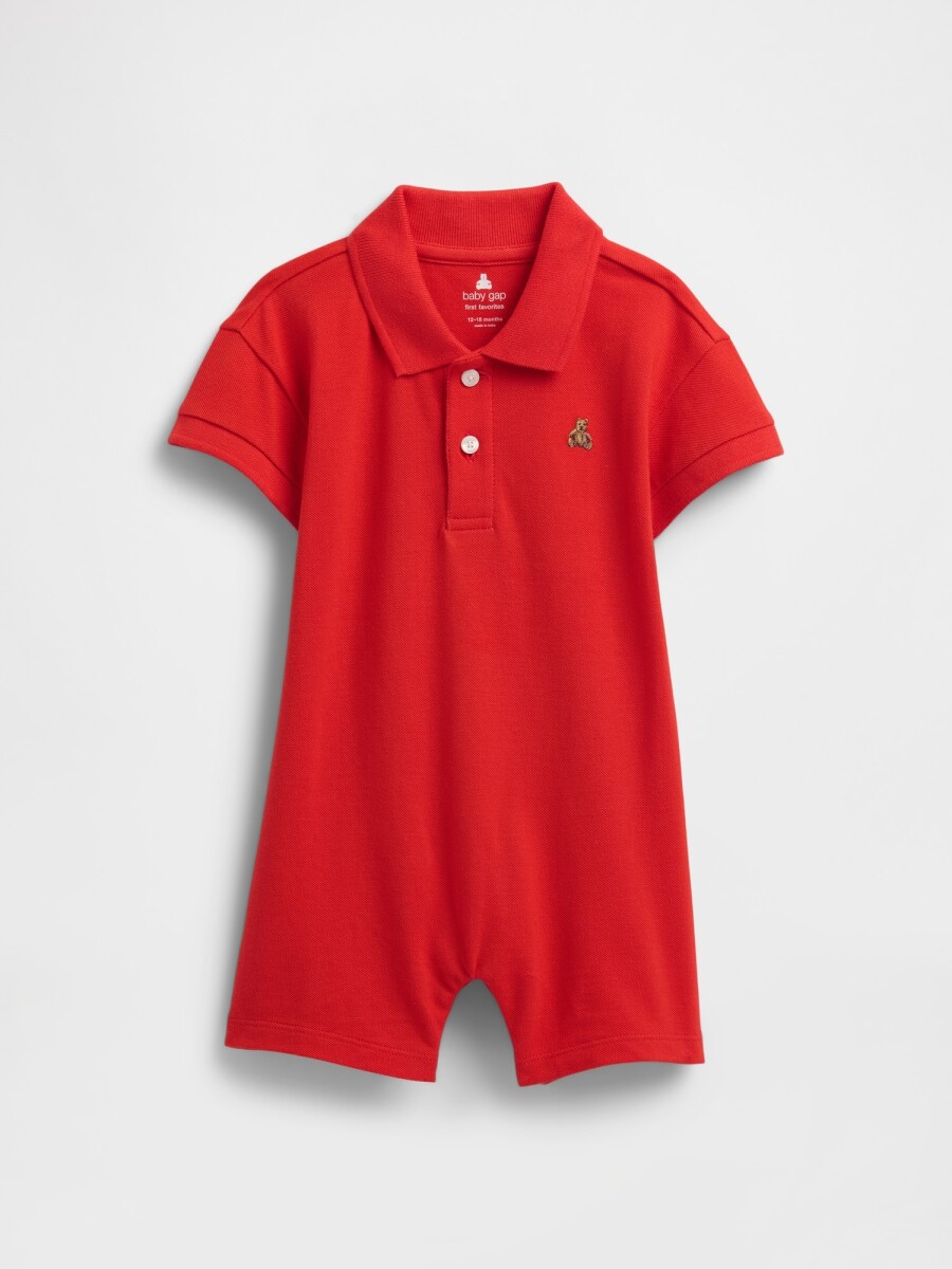 Enterito Polo Manga Corta Bebé - Poster Red 