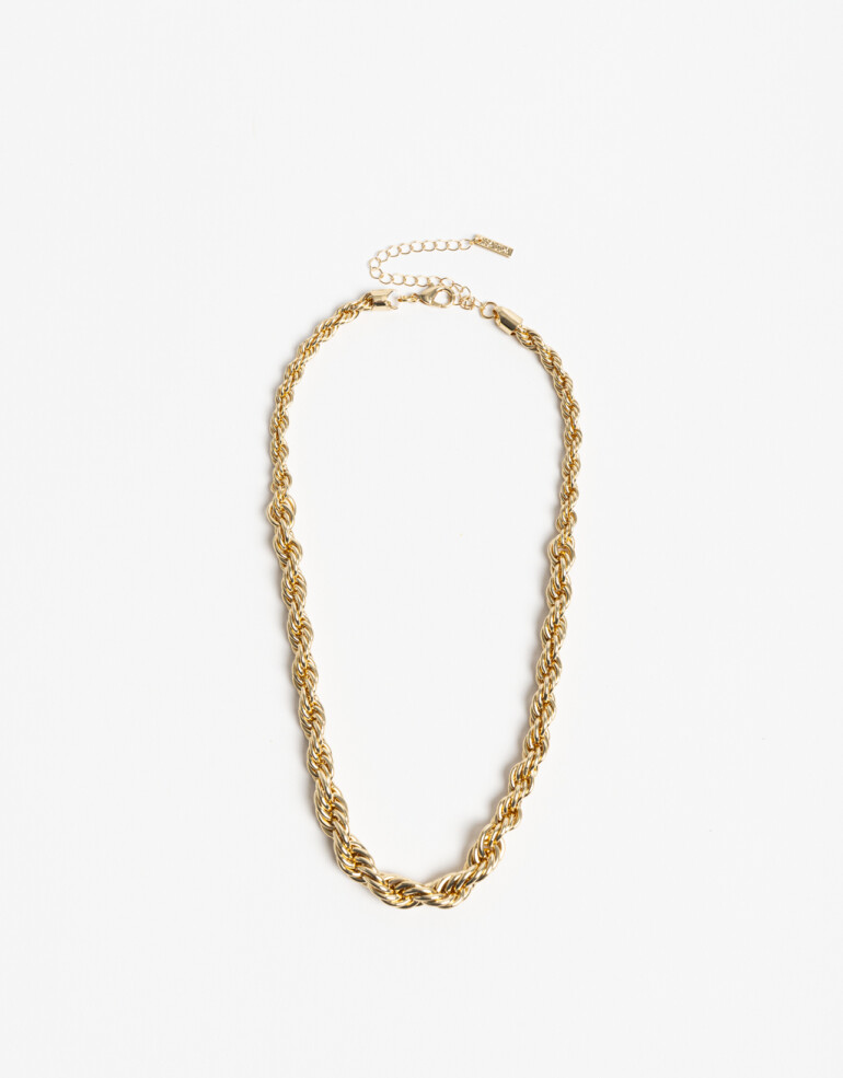 Collares Cortos Metal Collar Corto Cadena Torsada - Dorado