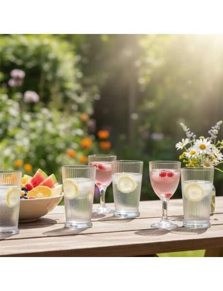 COPA DE VIDRIO 400ML INCOLORO ACANALADO COPA DE VIDRIO 400ML INCOLORO ACANALADO