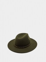 Sombrero De Lana Con Cinturón Y Tachuelas caqui