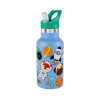 Botella infantil de acero inoxidable con stickers Azul
