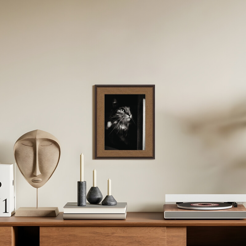 Portarretrato 10x15 dos tonos simil madera MARRON OSCURO