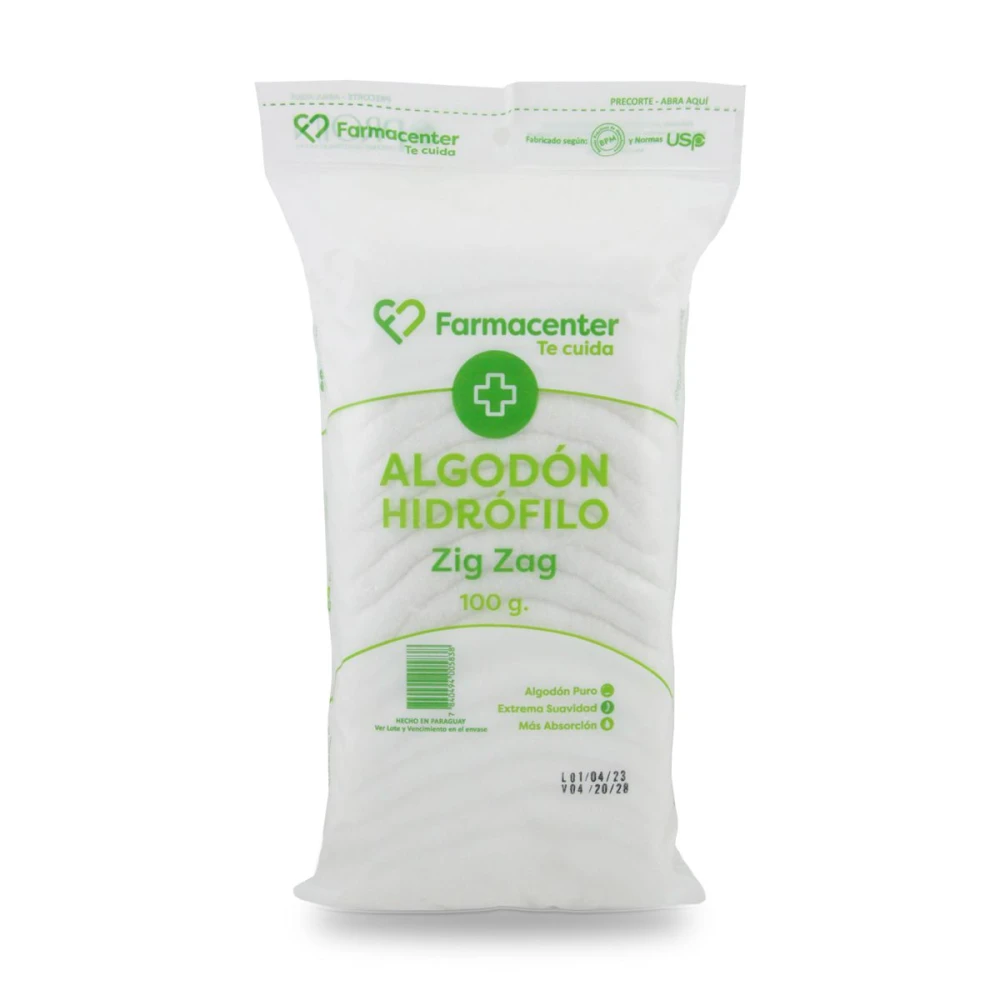 FARMACENTER ALGODON ZIG ZAG UNID. X 100