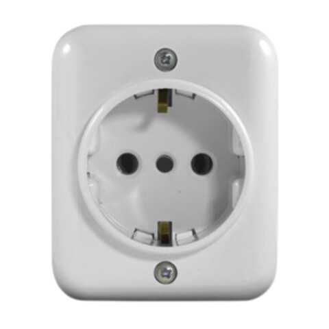 TOMA EXTERNA SCHUKO 2P+T C/ ROSETA BLANCO TOMA EXTERNA SCHUKO 2P+T C/ ROSETA BLANCO