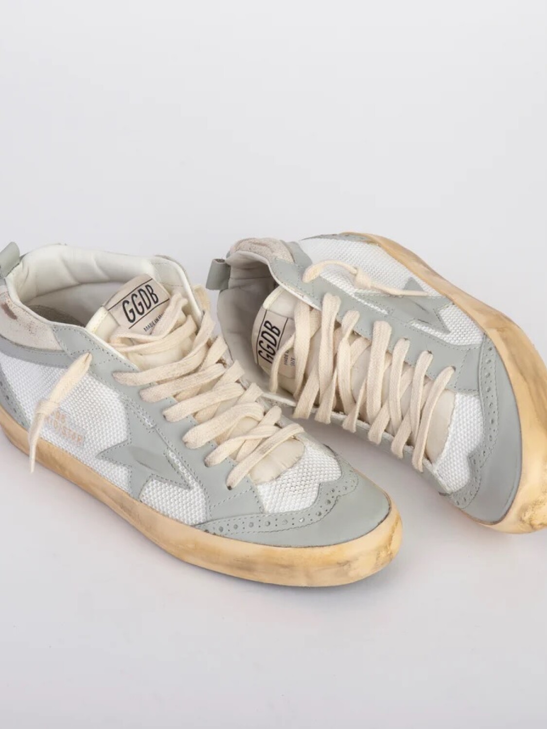 Golden Goose-Botines de cuero Mid Star Blanco