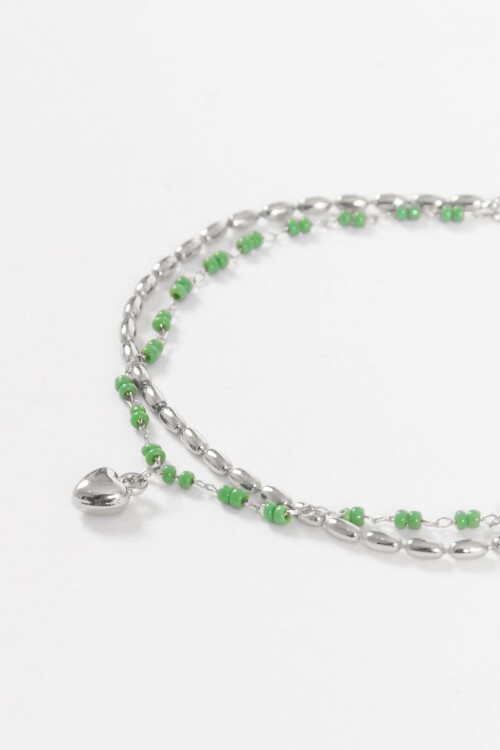Pulsera dije cora detalles plateado