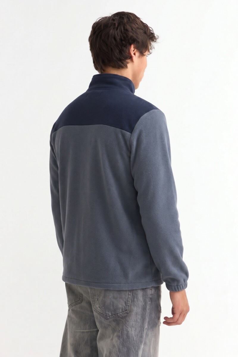 Campera de polar con corderito GRIS