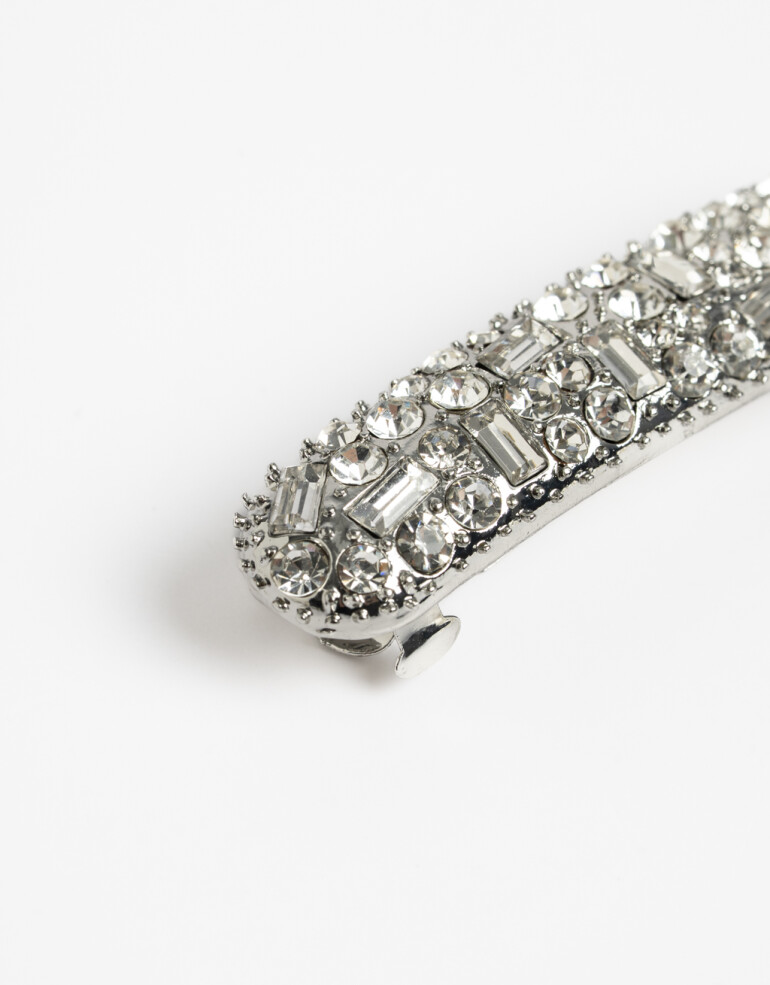 Hebillas Francesas Strass Hebilla Francesa Con Strass - Plateado Rodio